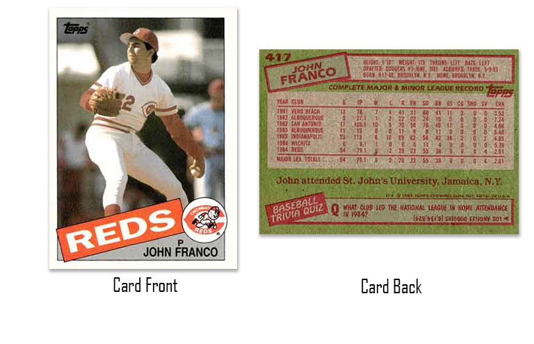 1985 Topps John Franco rookie card