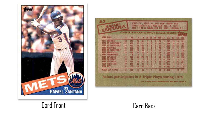 1985 Topps Rafael Santana rookie card