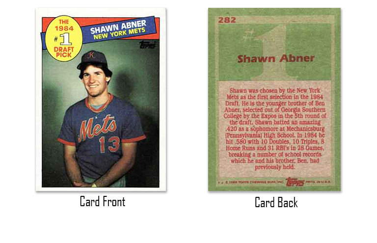 1985 Topps Shawn Abner rookie card