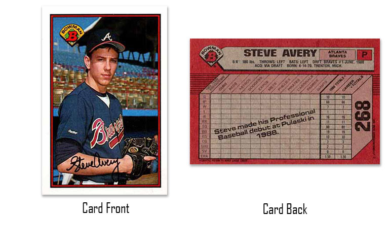 1989 Bowman Steve Avery rookie card