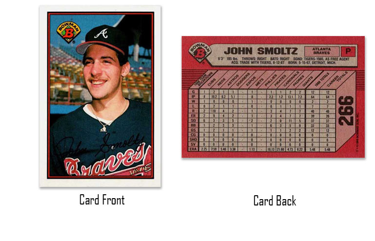 1989 Bowman John Smoltz rookie card
