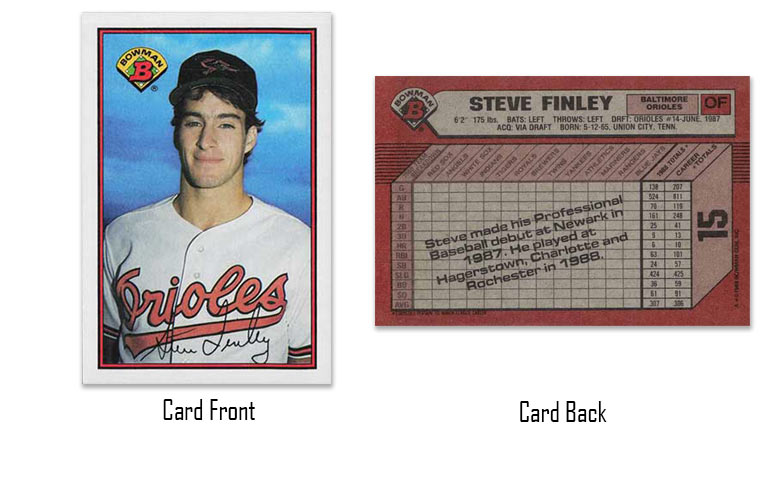 1989 Bowman Steve Finley rookie card