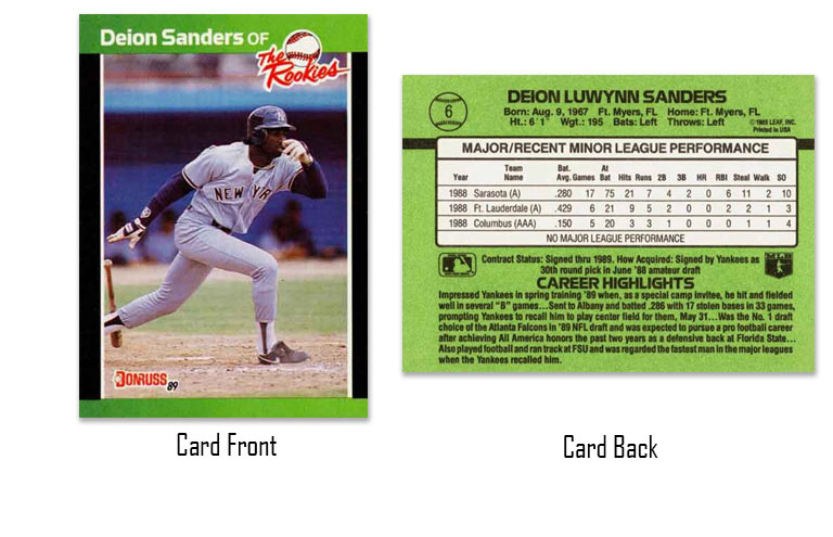 1989 Donruss The Rookies Deion Sanders
