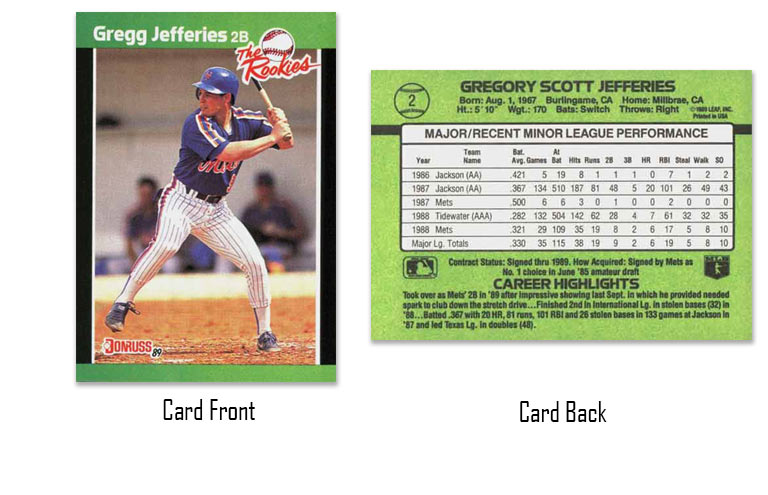 1989 Donruss The Rookies Gregg Jefferies