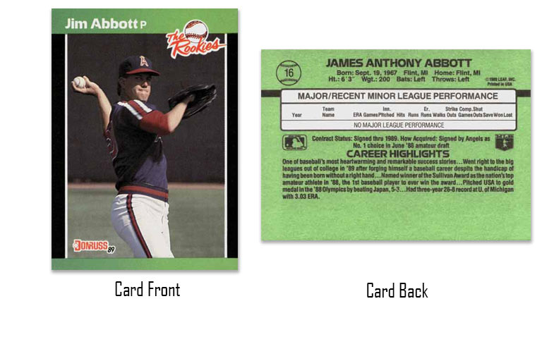 1989 Donruss The Rookies Jim Abbott