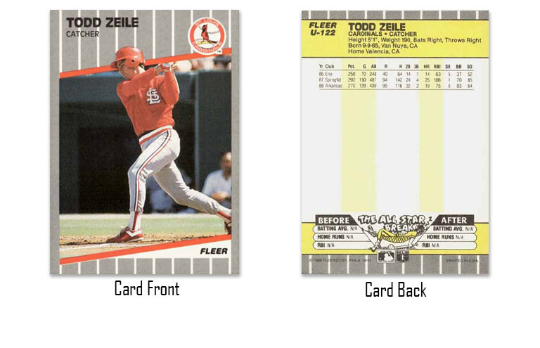1989 Fleer Update Todd Zeile rookie card