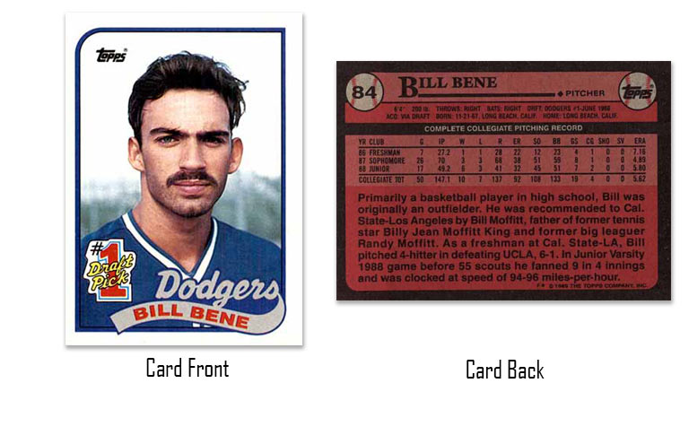 1989 Topps Bill Bene rookie card