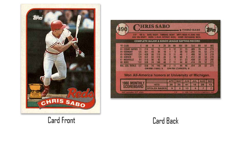 1989 Topps Cris Sabo rookie card