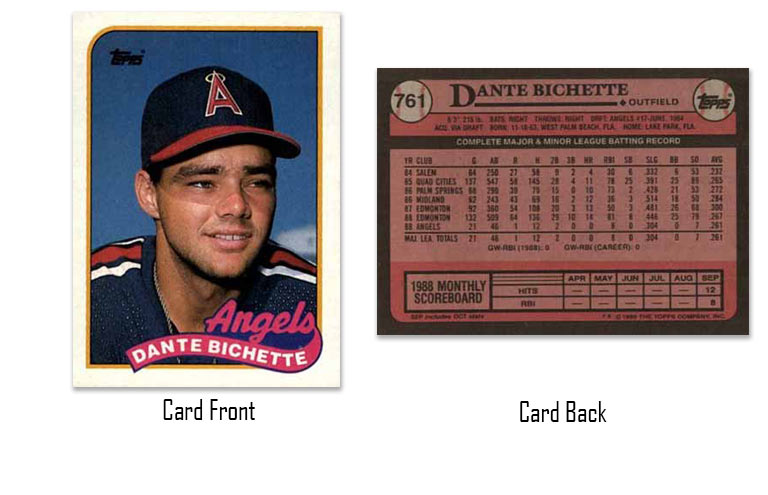 1989 Topps Dante Bichette rookie card