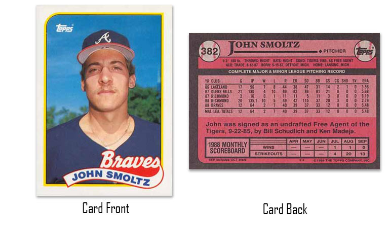 1989 Topps John Smoltz rookie card