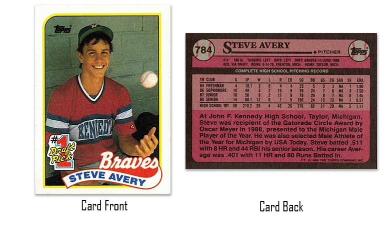 1989 Topps Steve Avery rookie card