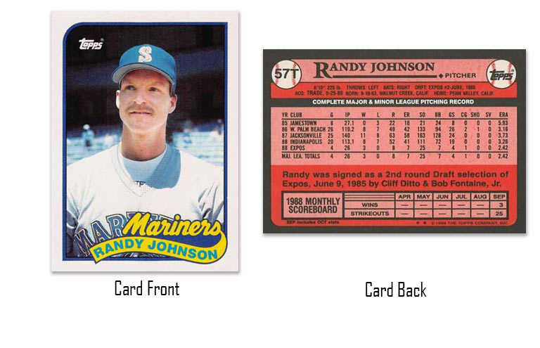 1989 Topps Traded Randy Johnson rookie card