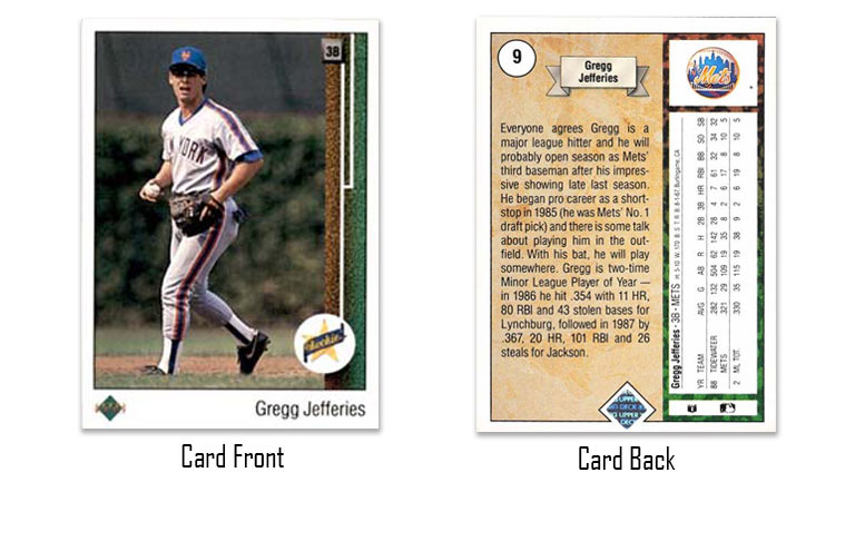 1989 Upper Deck Gregg Jefferies Star rookie card