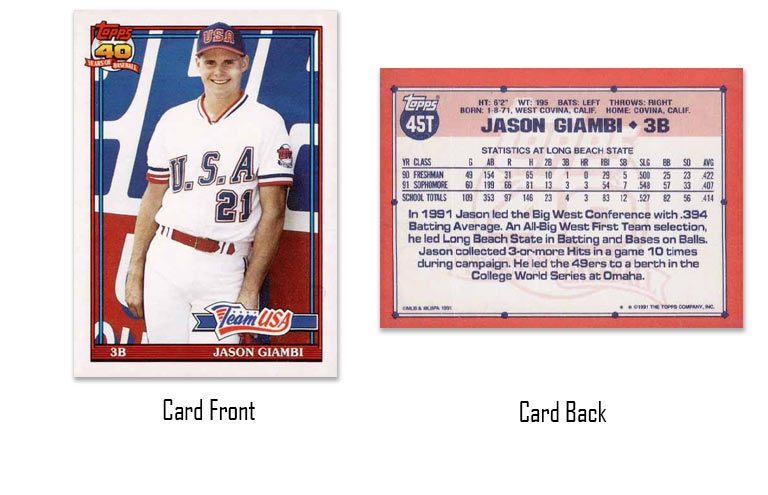 1991 Topps Traded Jason Giambi rookie card