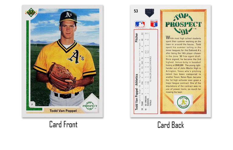 1991 Upper Deck Todd Van Poppel rookie card