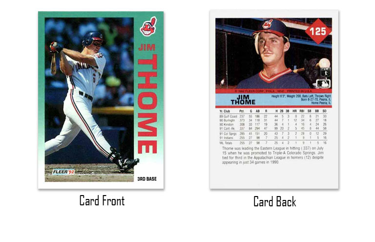 1992 Fleer baseball Jim Thome rookie card