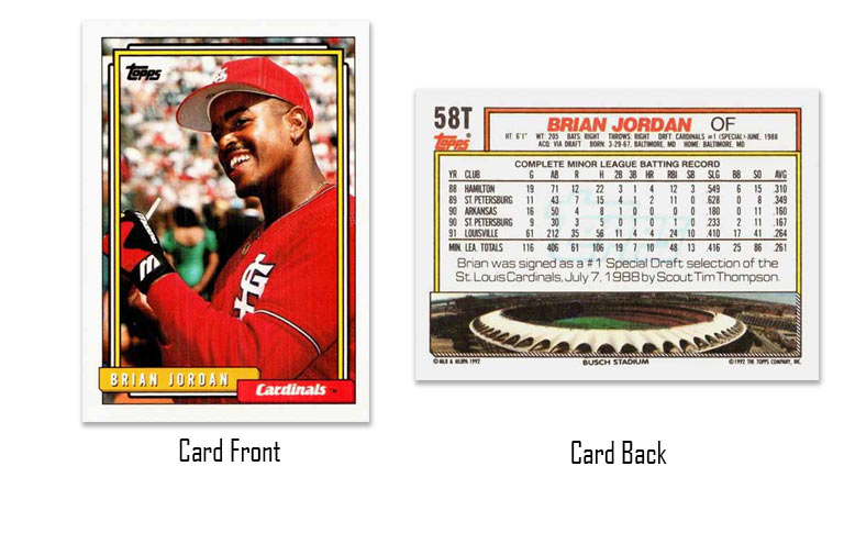 1992 Topps Traded Brian Jordan rookie card