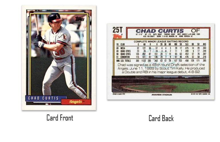 1992 Topps Traded Chad Curtis rookie card