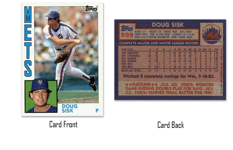 1984 Topps Doug Sisk rookie card