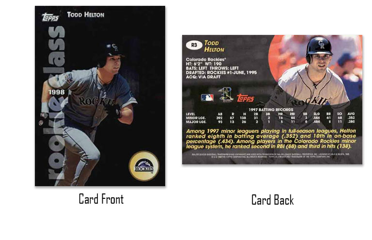 1998 Topps Rookie Class Todd Helton