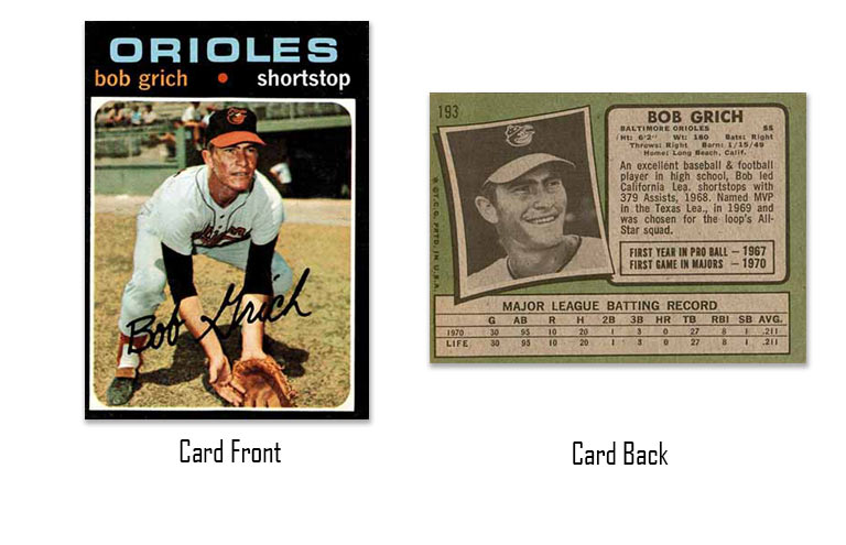 1971 Topps Bob Grich rookie card