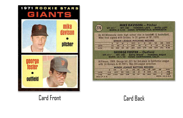 1971 Topps George Foster Rookie Stars card