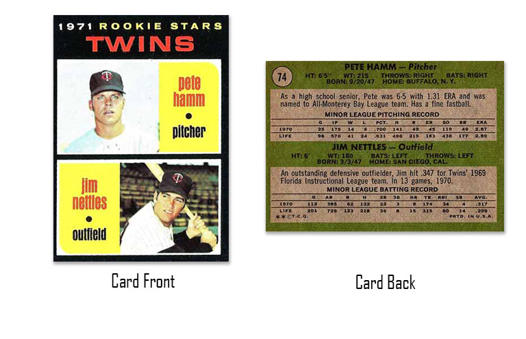1971 Topps Jim Nettles Rookie Stars card