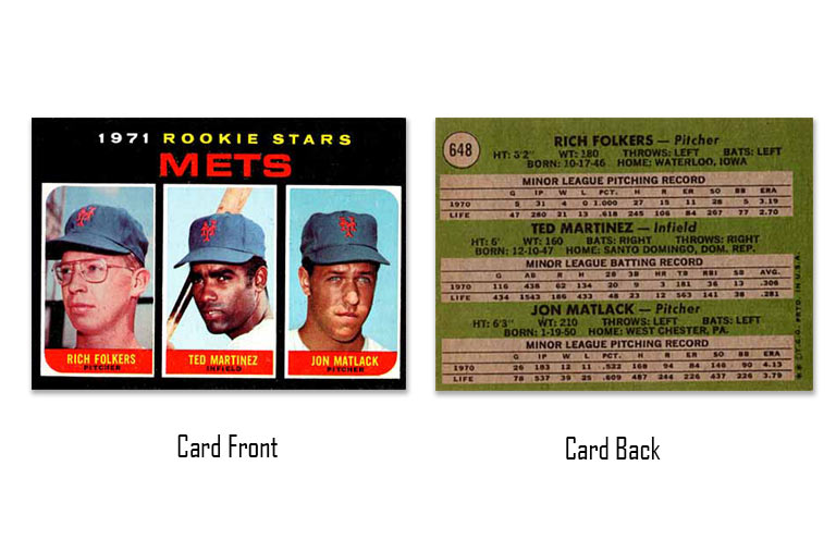 1971 Topps Jon Matlack rookie card