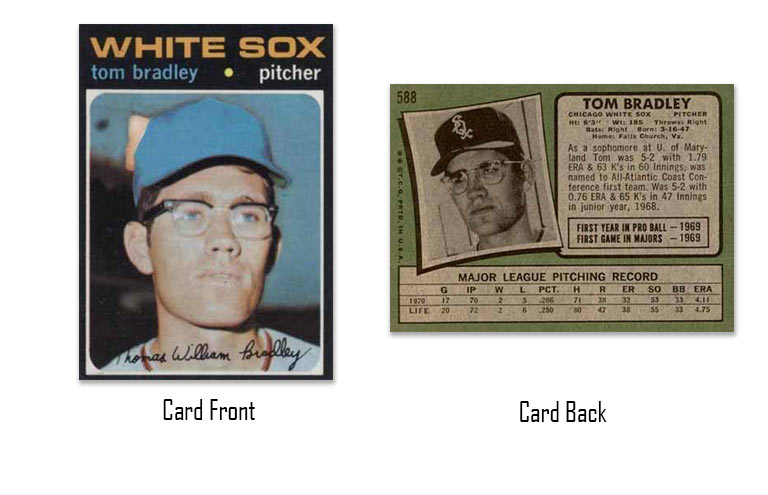 1971 Topps Tom Bradley rookie card