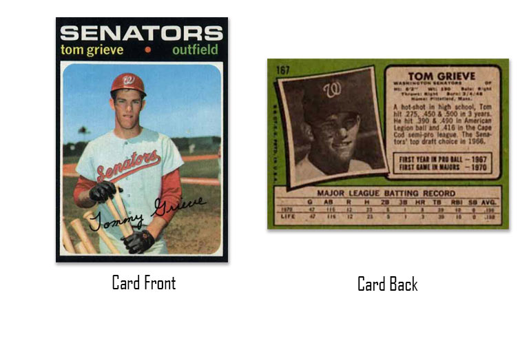 1971 Topps Tom Grieve rookie card