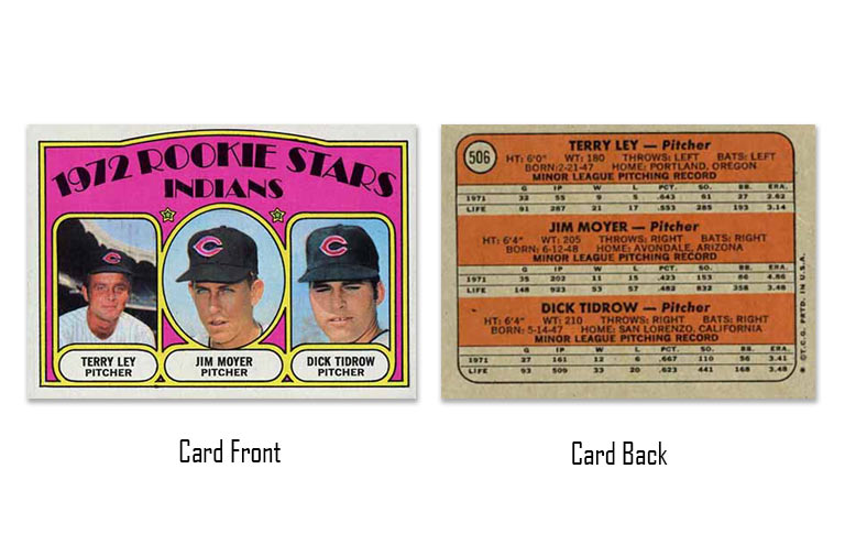 1972 Topps Dick Tidrow Rookie Stars card