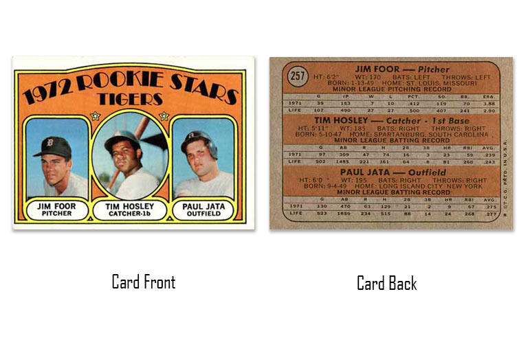 1972 Topps Tim Hosley Rookie Stars card