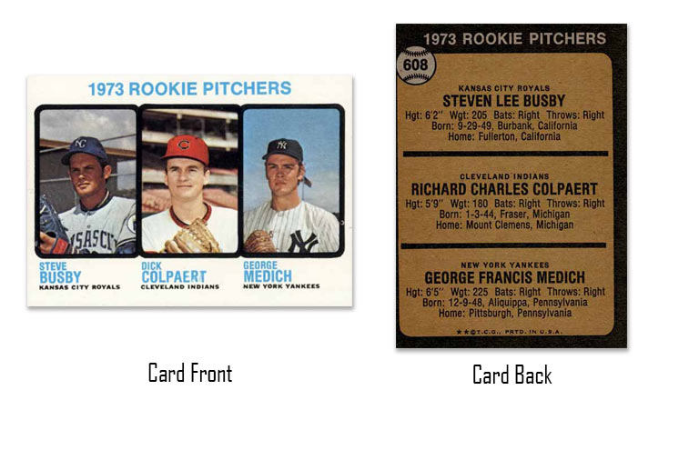 1973 Topps Steve Busby Rookie Pitchers card
