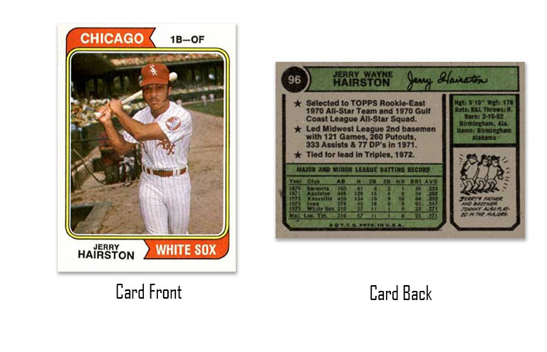 1974 Topps Jerry Hairston rookie card