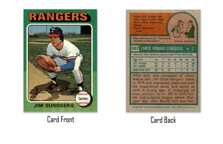 1975 Topps Jim Sundberg rookie card