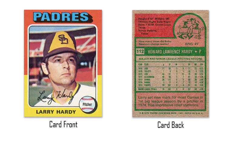 1975 Topps Larry Hardy rookie card