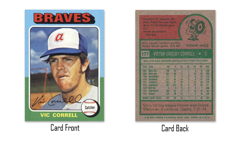 1975 Topps Vic Correll rookie card
