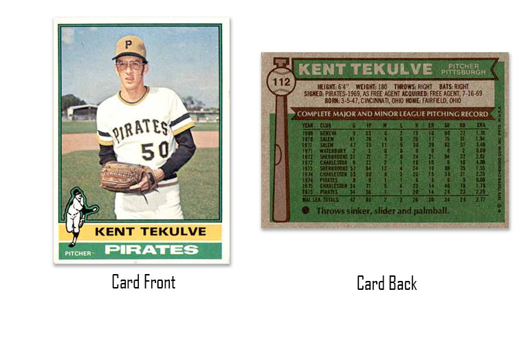 1976 Topps Kent Tekulve rookie card