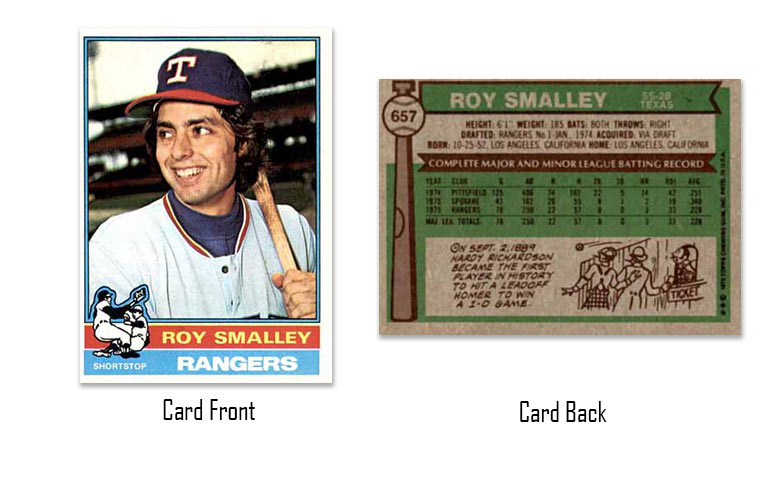 1976 Topps Roy Smalley rookie card