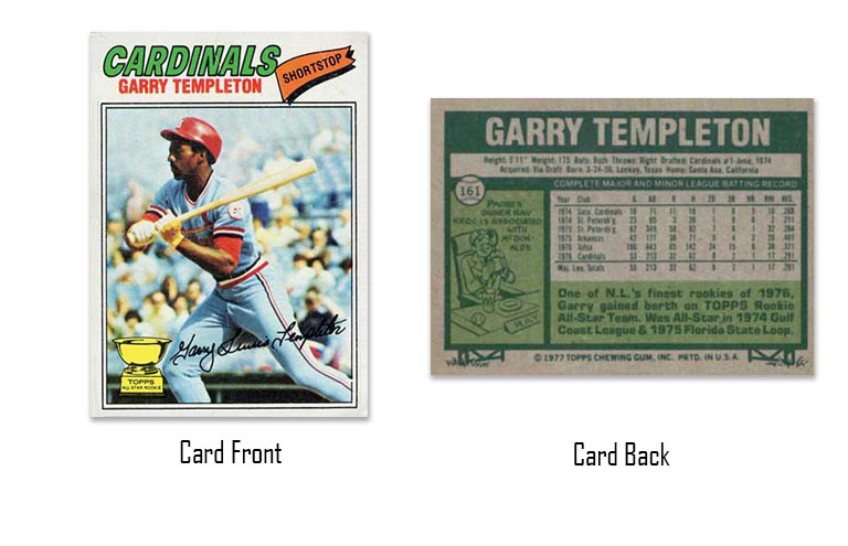 1977 Topps Garry Templeton rookie carde