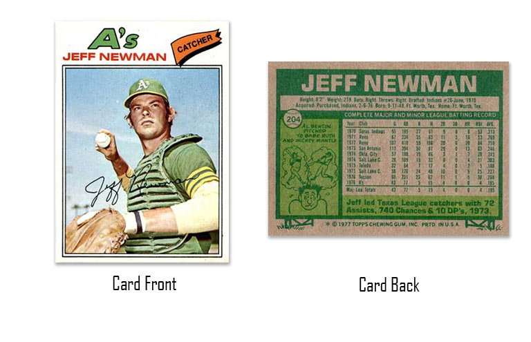 1977 Topps Jeff Newman rookie card