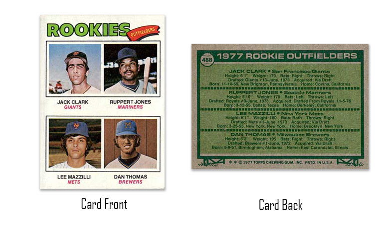 1977 Topps Rookie Outfielders Jack Clark