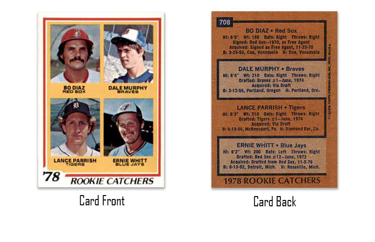 1978 Topps Dale Murphy and Lance Parrish rookie card