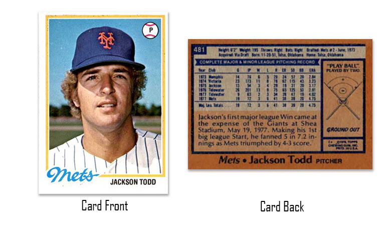 1978 Topps Jackson Todd rookie card