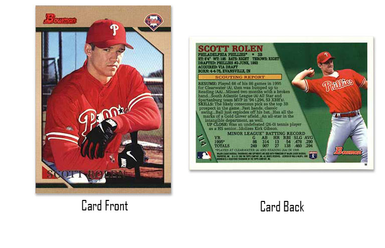 1996 Bowman Scott Rolen rookie card
