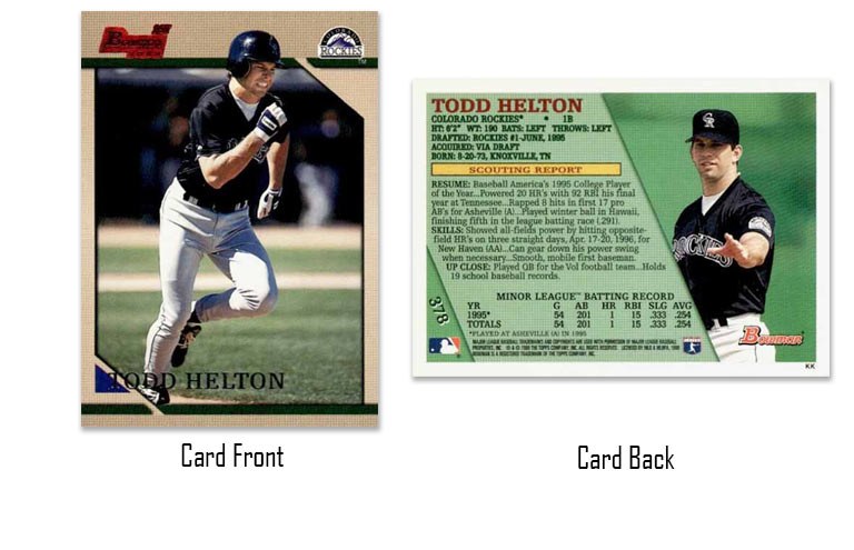 1996 Bowman Todd Helton rookie card
