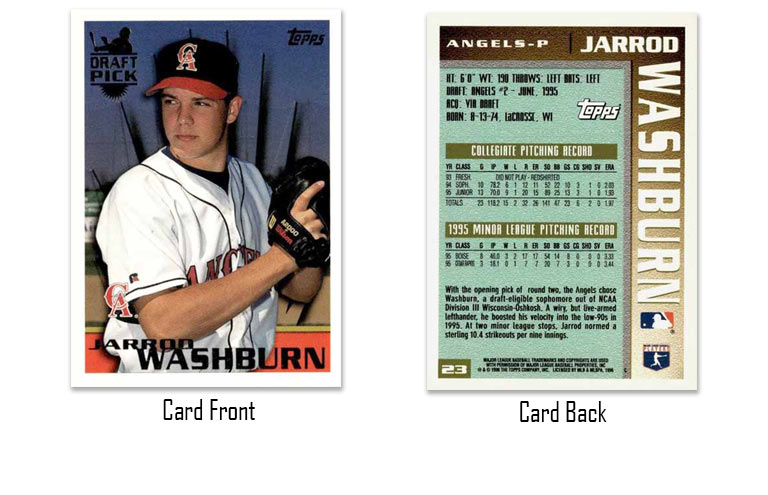 1996 Topps Jarrod Washburn rookie card