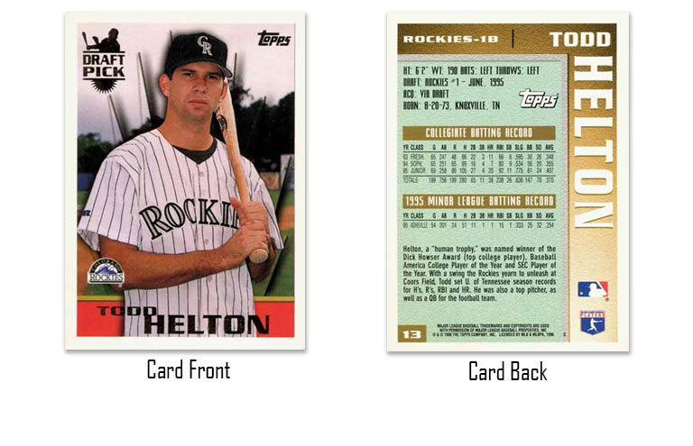 1996 Topps Todd Helton rookie card