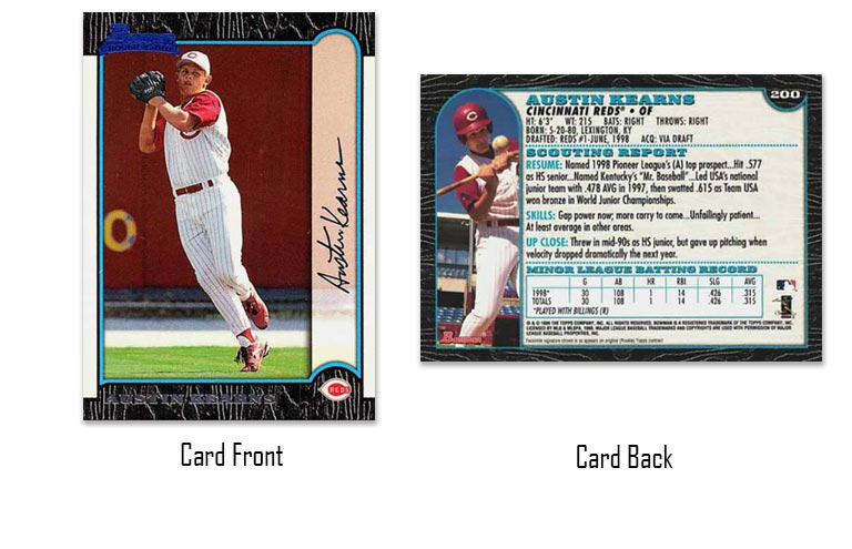 1999 Bowman Austin Kearns rookie card