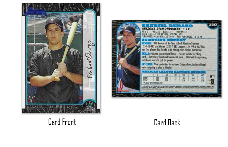 1999 Bowman Erubiel Durazo rookie card